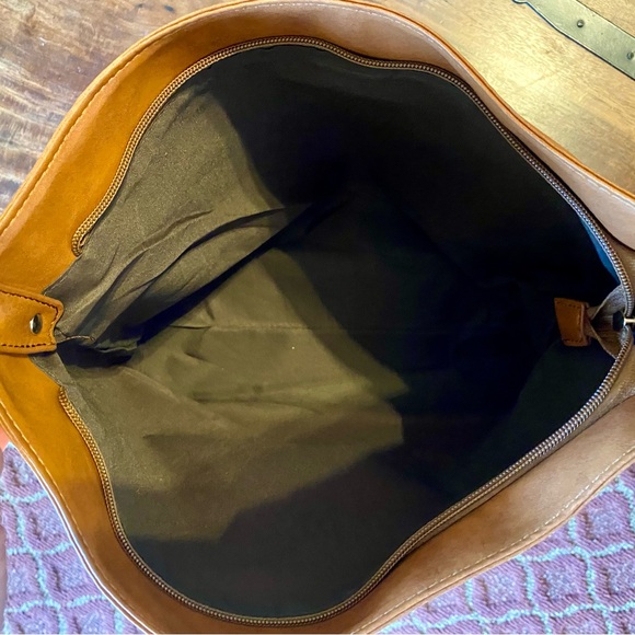 Cognac Faux Leather Crossbody/Back Pack - Picture 5 of 5